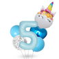 Unicorn Number Balloon Set 0–9 Blue – 40" Foil Birthday Balloons for Girls Party