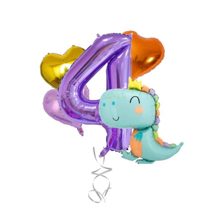 Dinosaur Birthday Balloons Set 1-9 – Foil Number & Dino Party Decorations