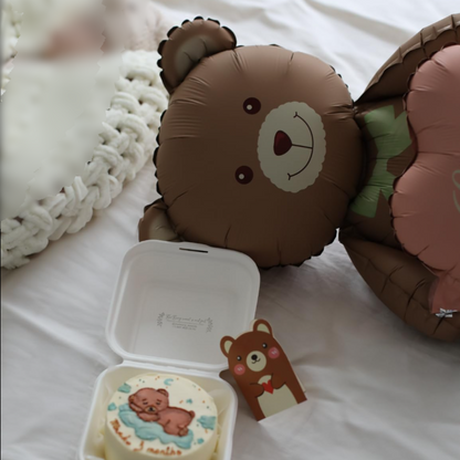 2 Pcs Baby Shower Bear Balloon Foil Teddy Holding Heart 'Love You' – Boy or Girl