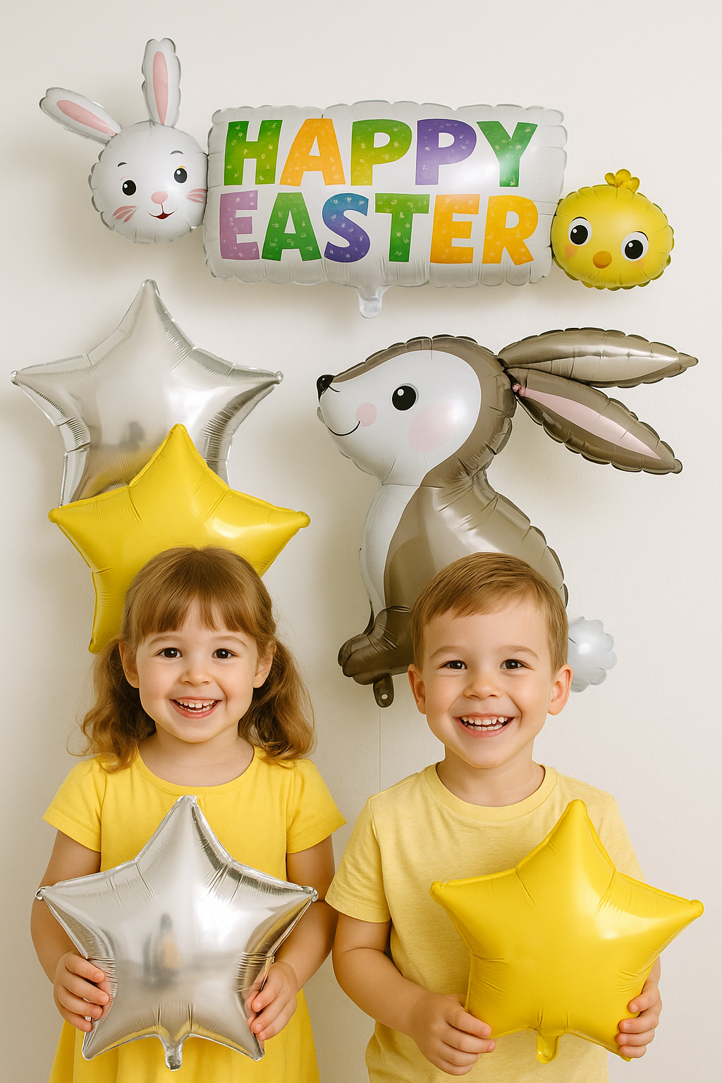 7 /16 pcsEaster Bunny Balloon Set Happy Easter Party Decor Foil Balloons Kids