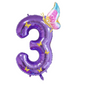Purple Foil Number Balloons 10 to 1 – Giant 40” Balloons with Golden Butterflies