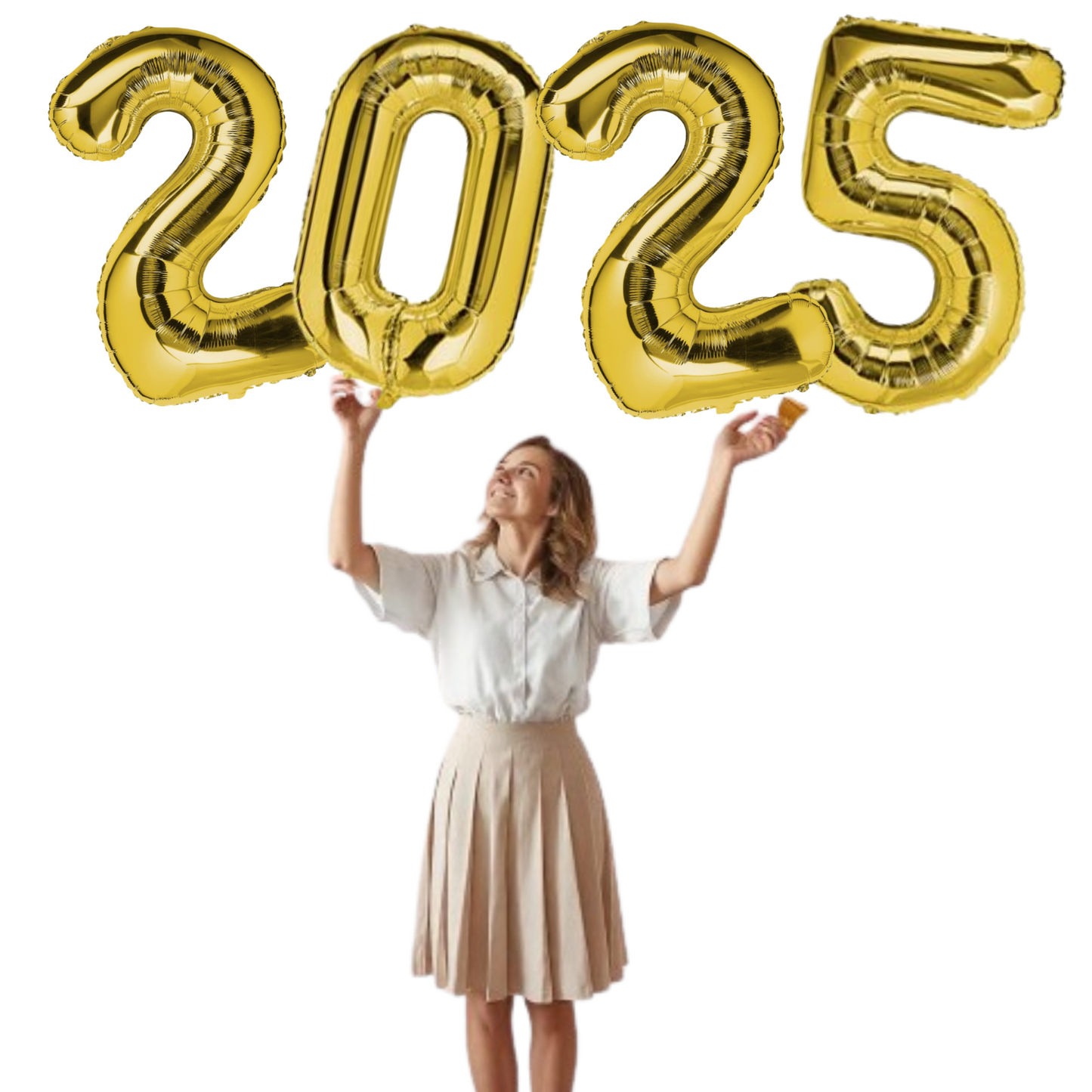 2025 Gold Number Balloons 40 inch Perfect for New Year's Eve 2025 decoration