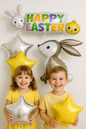 7 /16 pcsEaster Bunny Balloon Set Happy Easter Party Decor Foil Balloons Kids