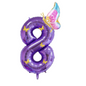 Purple Foil Number Balloons 10 to 1 – Giant 40” Balloons with Golden Butterflies