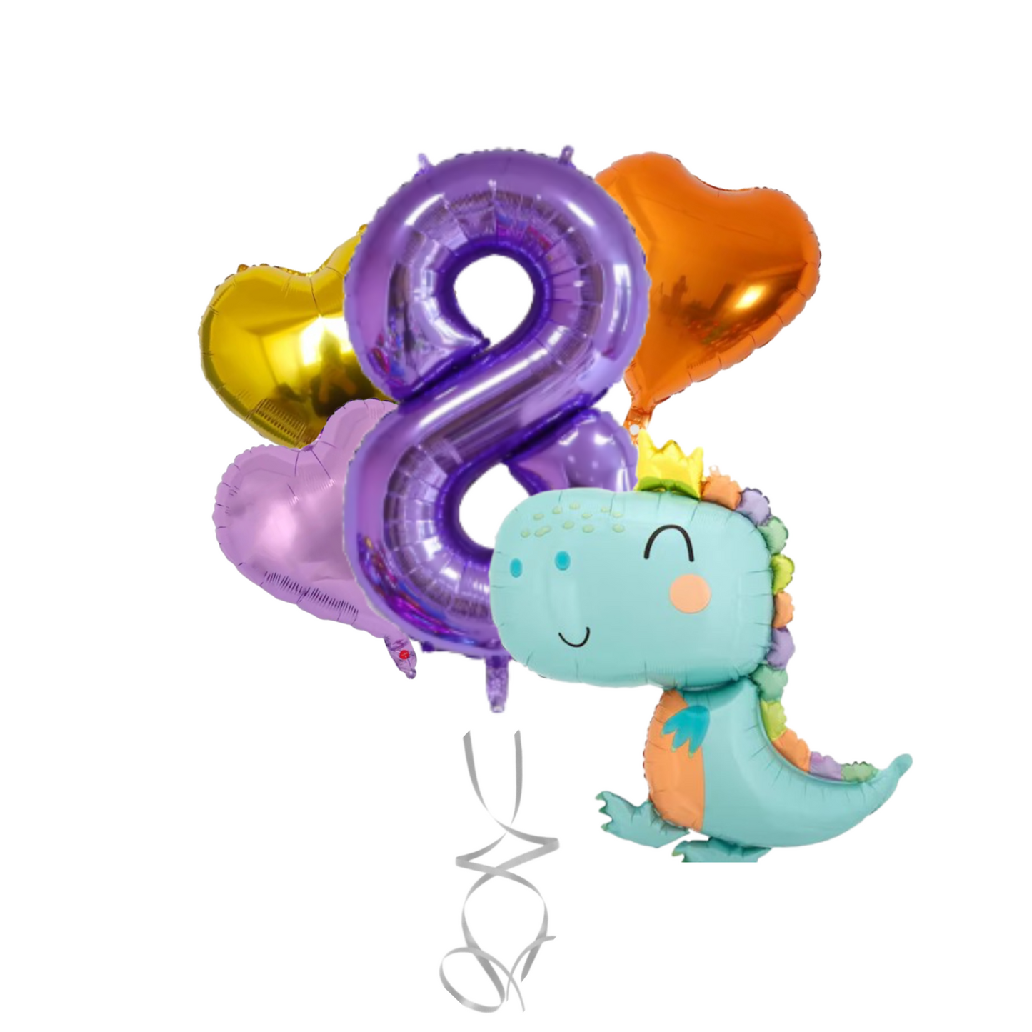 Dinosaur Birthday Balloons Set 1-9 – Foil Number & Dino Party Decorations