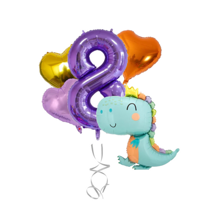 Dinosaur Birthday Balloons Set 1-9 – Foil Number & Dino Party Decorations