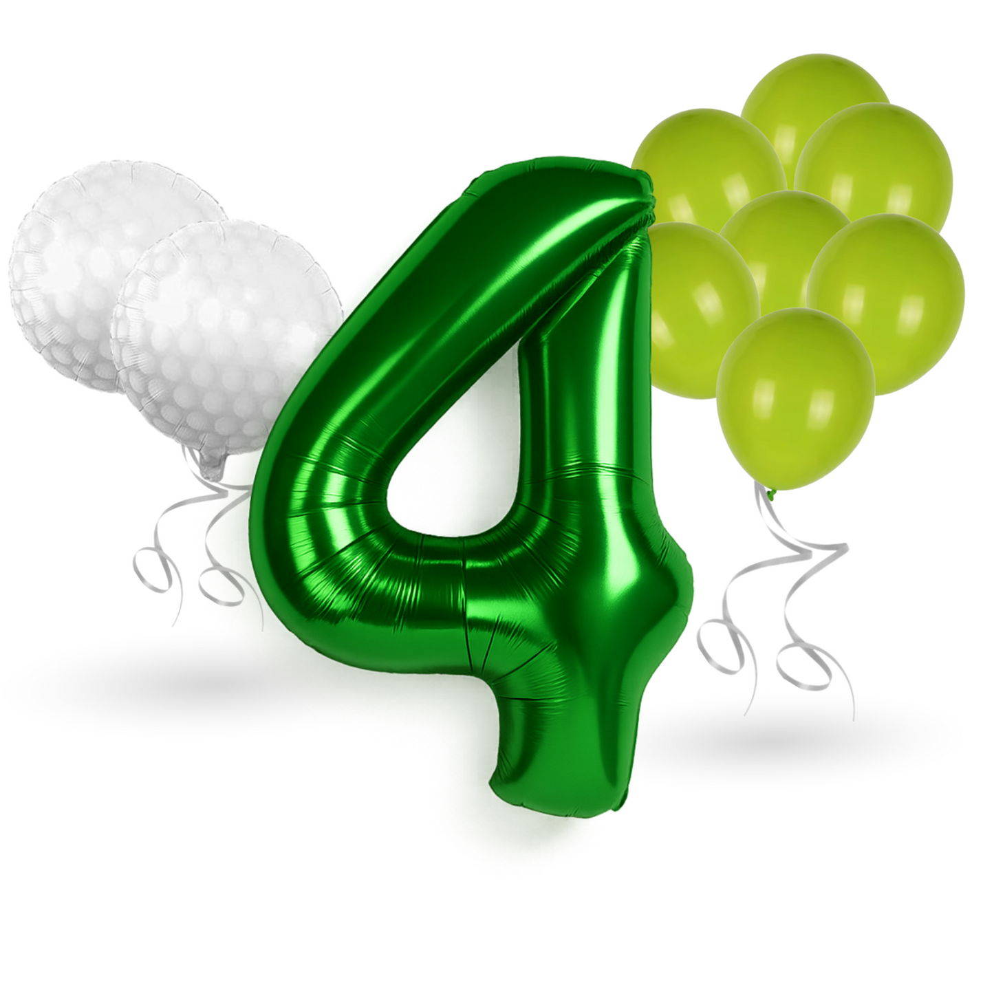 0-9 Golf Birthday Balloons Decoration Set | Green Foil Numbers + Golf Balloons