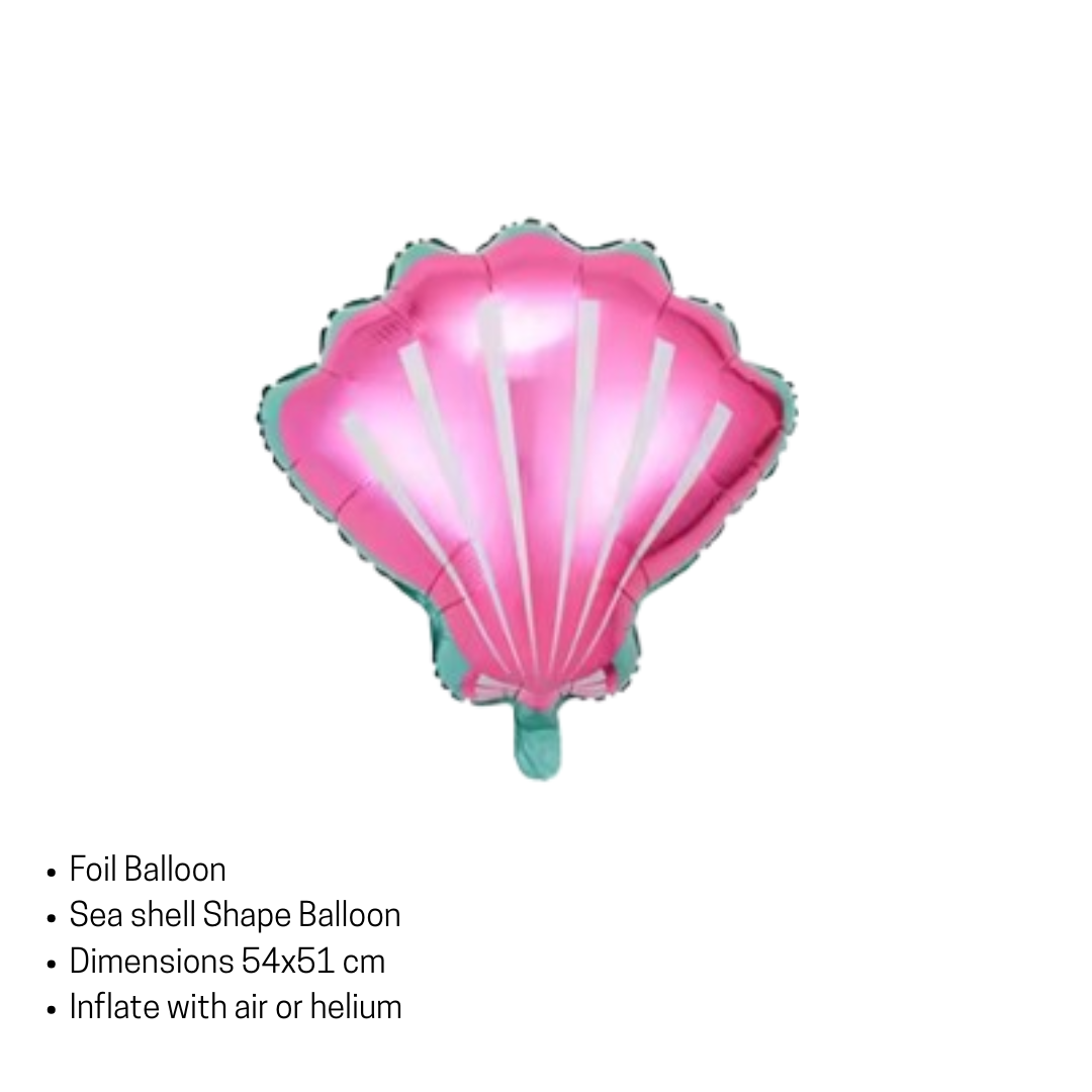 40" Jellyfish Mermaid Balloon Set – Foil Shells & Latex Tail – Party Decorations