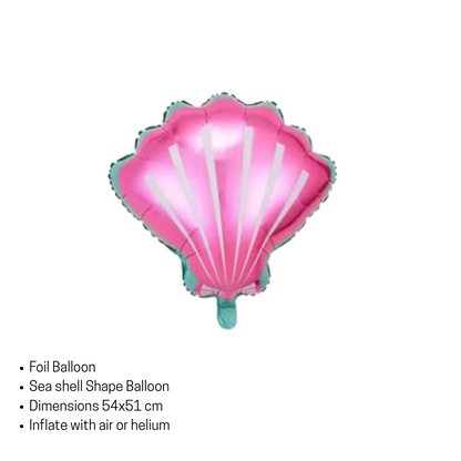 40" Jellyfish Mermaid Balloon Set – Foil Shells & Latex Tail – Party Decorations