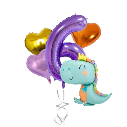 Dinosaur Birthday Balloons Set 1-9 – Foil Number & Dino Party Decorations