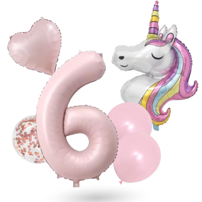 Unicorn Numbers  Balloon Set  Pink 40" Foil Balloons for Girls Birthday Party