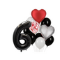 1st Anniversary Balloon Set  Black Number 1 Decoration for Couples, Party Supply