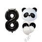 Panda Balloon Set Kids Birthday Party Decor with Number 0-9 Black White Balloons