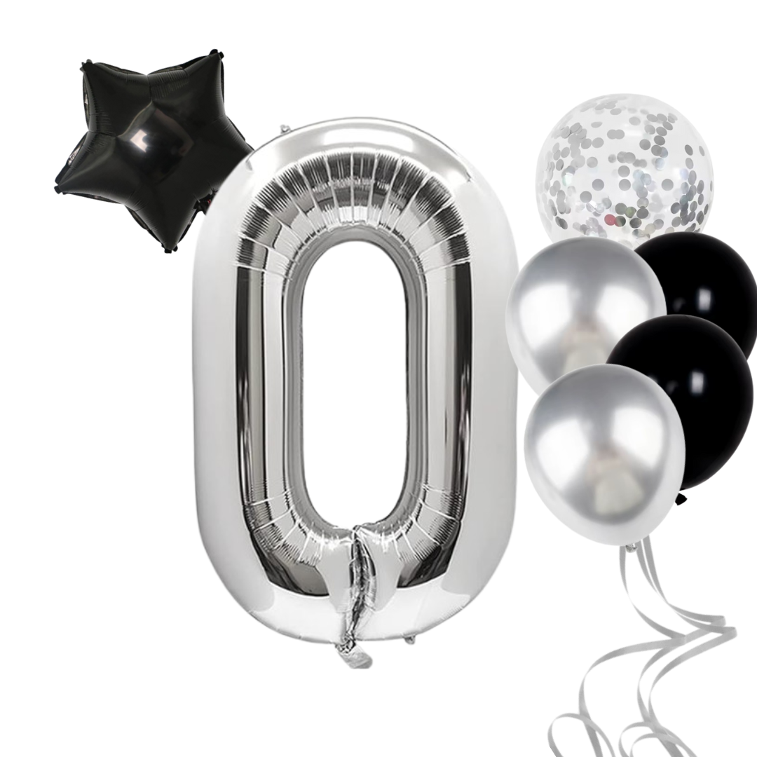 40" Giant Number Foil Balloon with Star & Confetti | Birthday Party Decorations