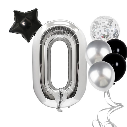 40" Giant Number Foil Balloon with Star & Confetti | Birthday Party Decorations