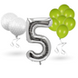 0-9 Golf Birthday Balloons Decoration Set | silver Foil Numbers + Golf Balloons