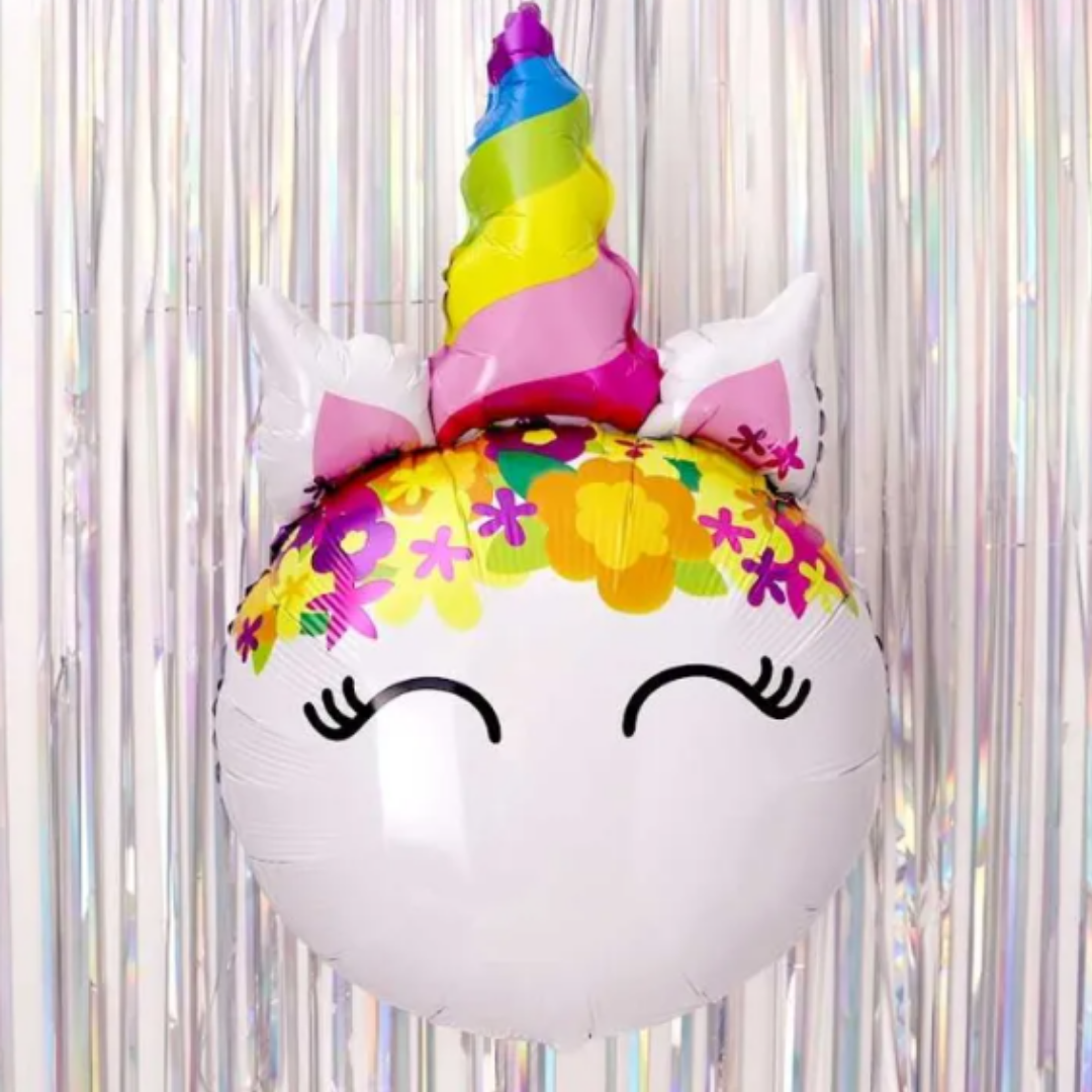 Unicorn Face Balloon 34" – Rainbow Foil Balloon for Party Decorations Theme