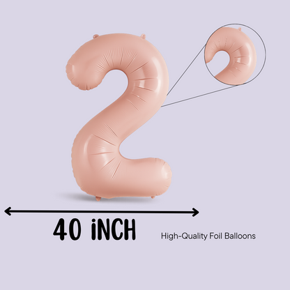 Birthday Balloon – Pink Foil Numbers with Colourful Butterfly – Girl
