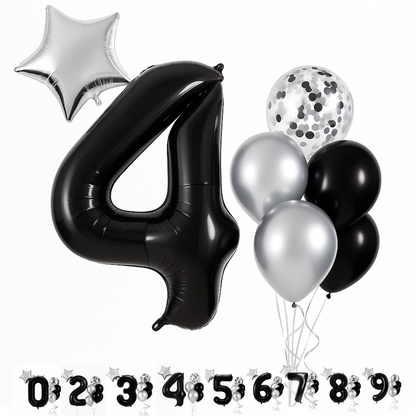 40" Black Number Balloons Foil Helium/Air | Giant Self Inflating Birthday Party