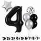 40" Black Number Balloons Foil Helium/Air | Giant Self Inflating Birthday Party
