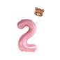 Baby Shower teddy Bear Balloons Set 40" PINK Numbers pack 1st 2nd 3rd birthday