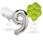 0-9 Golf Birthday Balloons Decoration Set | silver Foil Numbers + Golf Balloons