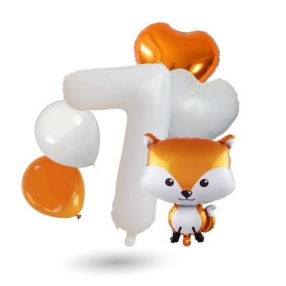 Woodland Balloon Set – Cute Fox + Numbers Balloons 0-9