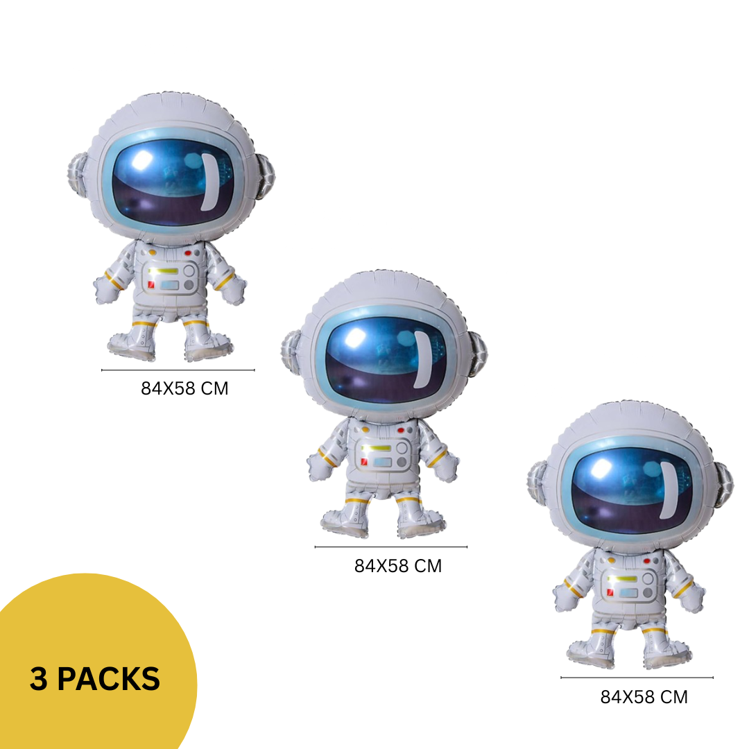 Astronaut Rocket Balloons Set | Space Party Decor | Galaxy Foil Stars spaceman