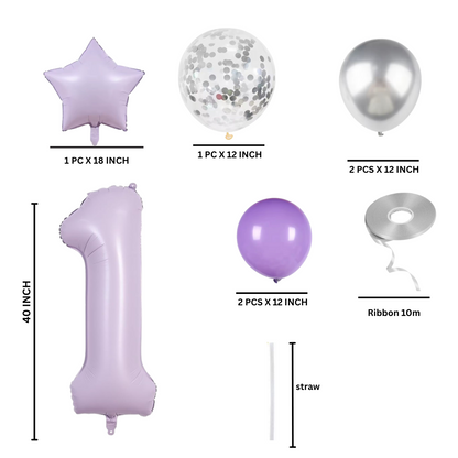 40-Inch Purple Number Balloon – Large Foil Balloon for Birthdays, Anniversaries