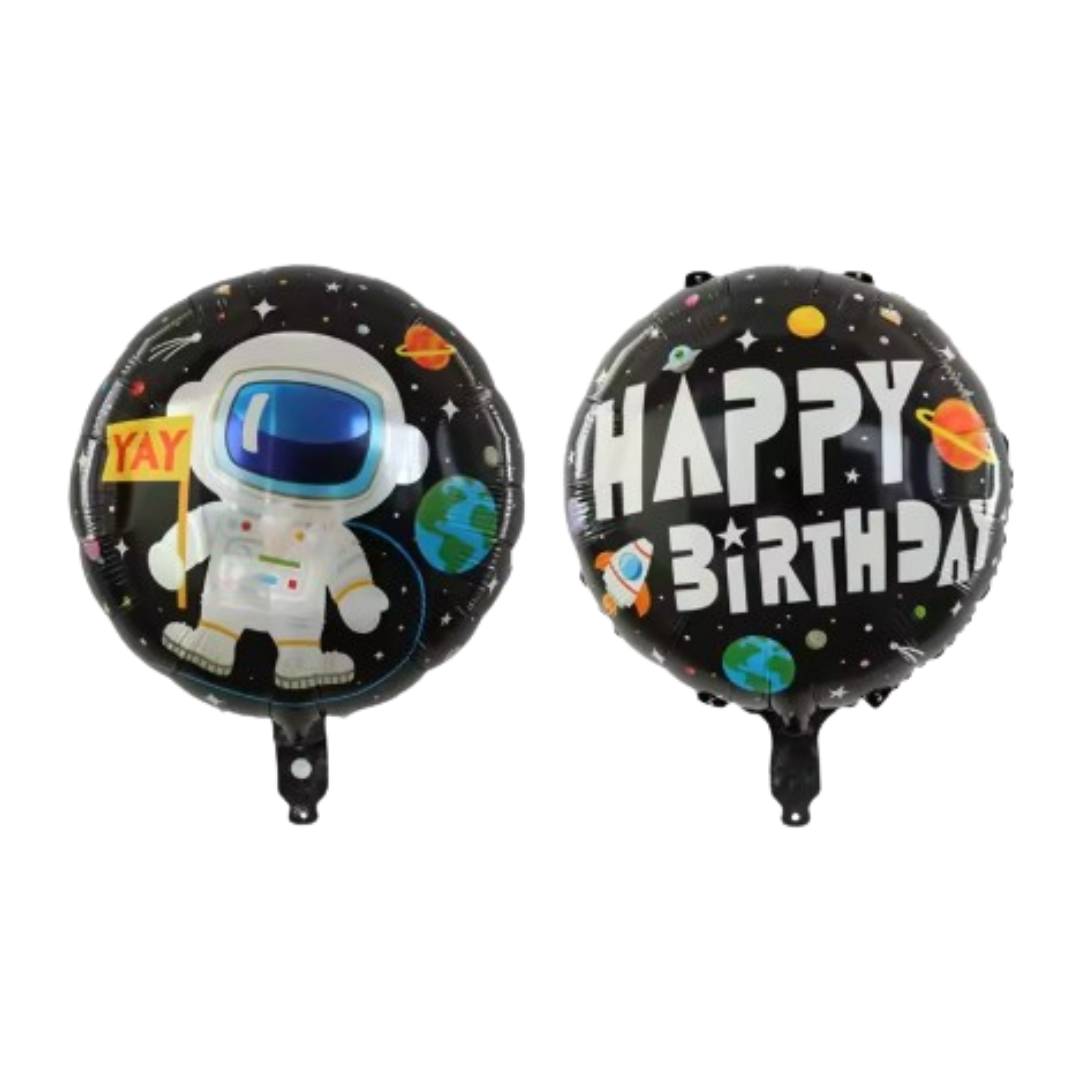 Astronaut Rocket Balloons Set | Space Party Decor | Galaxy Foil Stars spaceman