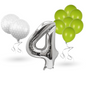 0-9 Golf Birthday Balloons Decoration Set | silver Foil Numbers + Golf Balloons