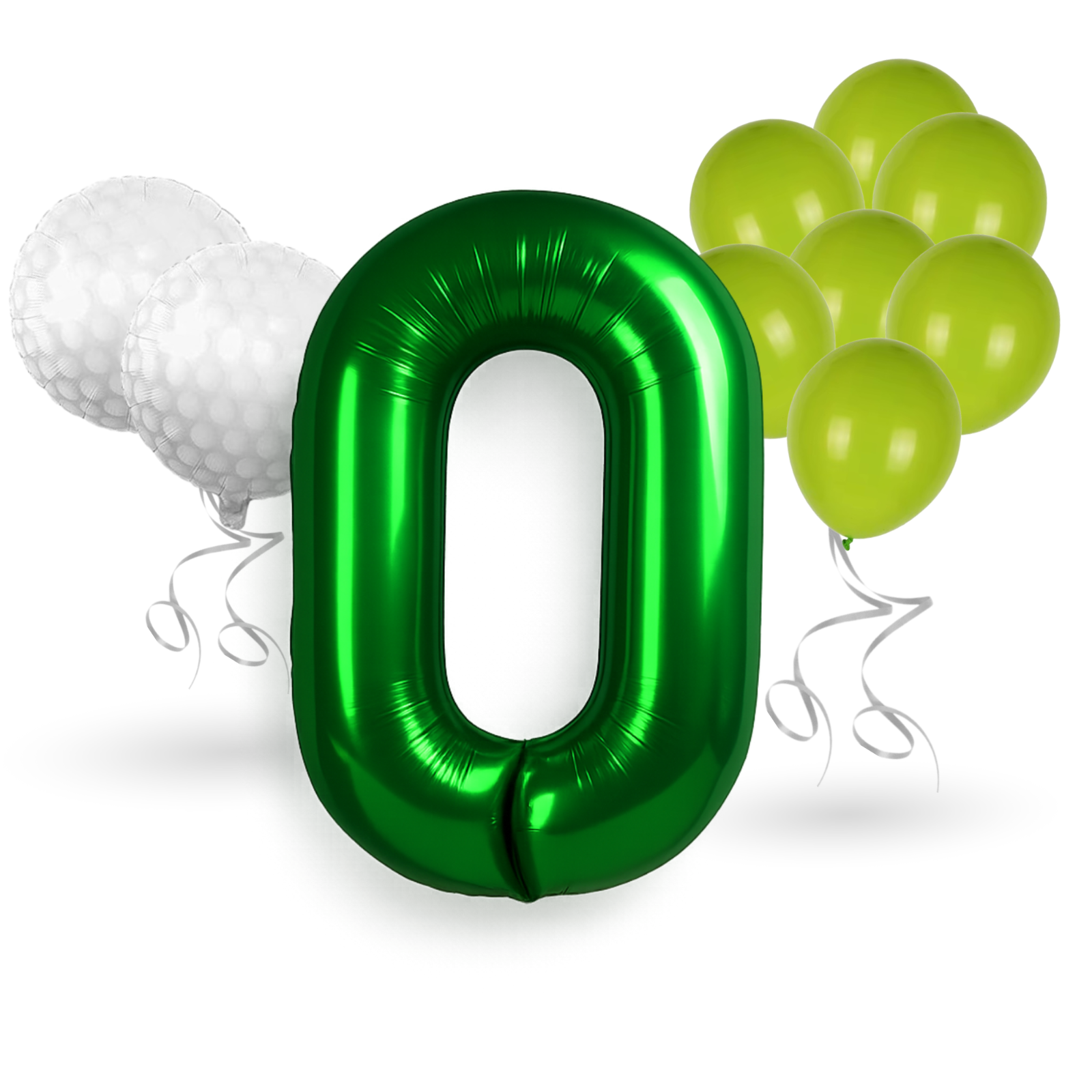 0-9 Golf Birthday Balloons Decoration Set | Green Foil Numbers + Golf Balloons