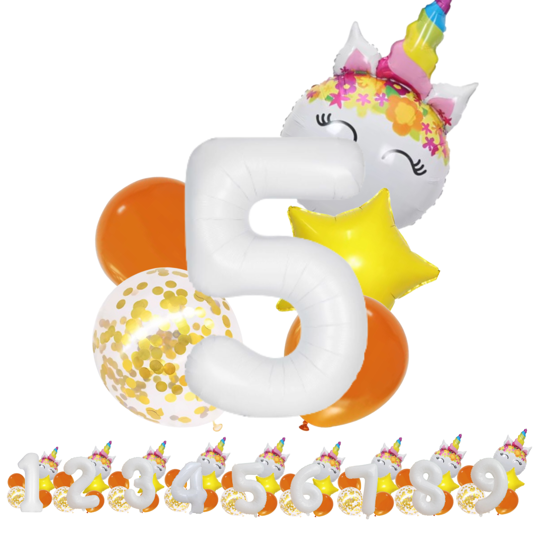 Unicorn Numbers  Balloon Set princess Foil Balloons for Girls Birthday Party dec