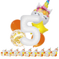 Unicorn Numbers  Balloon Set princess Foil Balloons for Girls Birthday Party dec