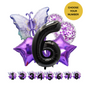 40" Giant Foil Number Balloon Set Purple Butterfly Theme Balloons for Girls Birt