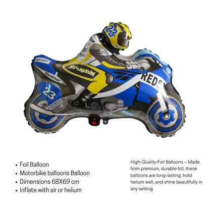 Motorbike Birthday Balloon Number 1-20 Green Blue Racing Theme Party Decoration