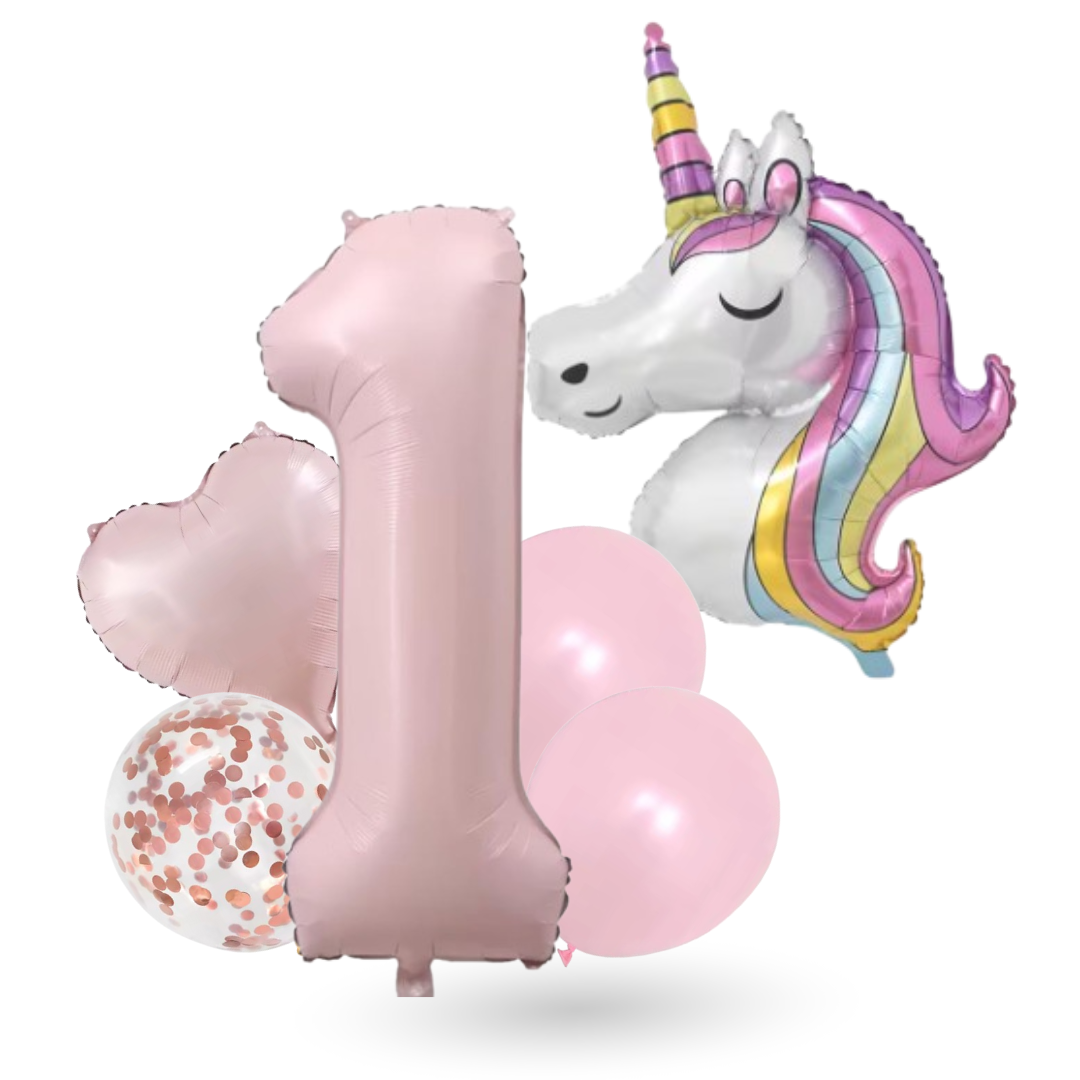 Unicorn Numbers  Balloon Set  Pink 40" Foil Balloons for Girls Birthday Party