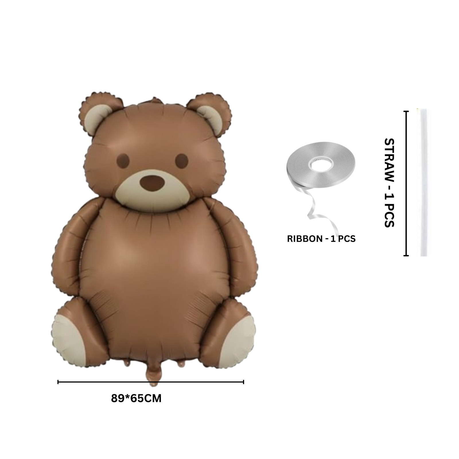 1st Birthday Balloon Set Number 1 with Bear Hearts & Stars Baby Party Decoration