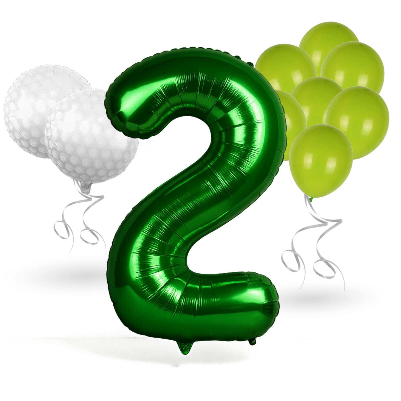0-9 Golf Birthday Balloons Decoration Set | Green Foil Numbers + Golf Balloons