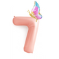 Birthday Balloon – Pink Foil Numbers with Colourful Butterfly – Girl