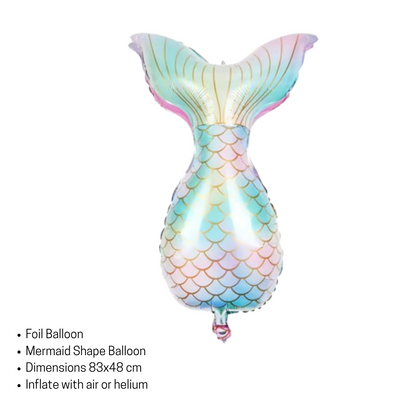40" Clear Jellyfish Balloon Set with Foil Shells & Mermaid Tail – Party Decor