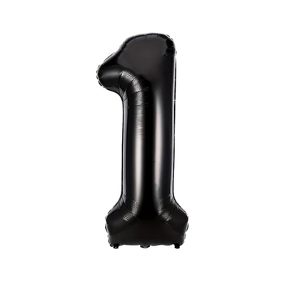 1st Anniversary Balloon Set  Black Number 1 Decoration for Couples, Party Supply