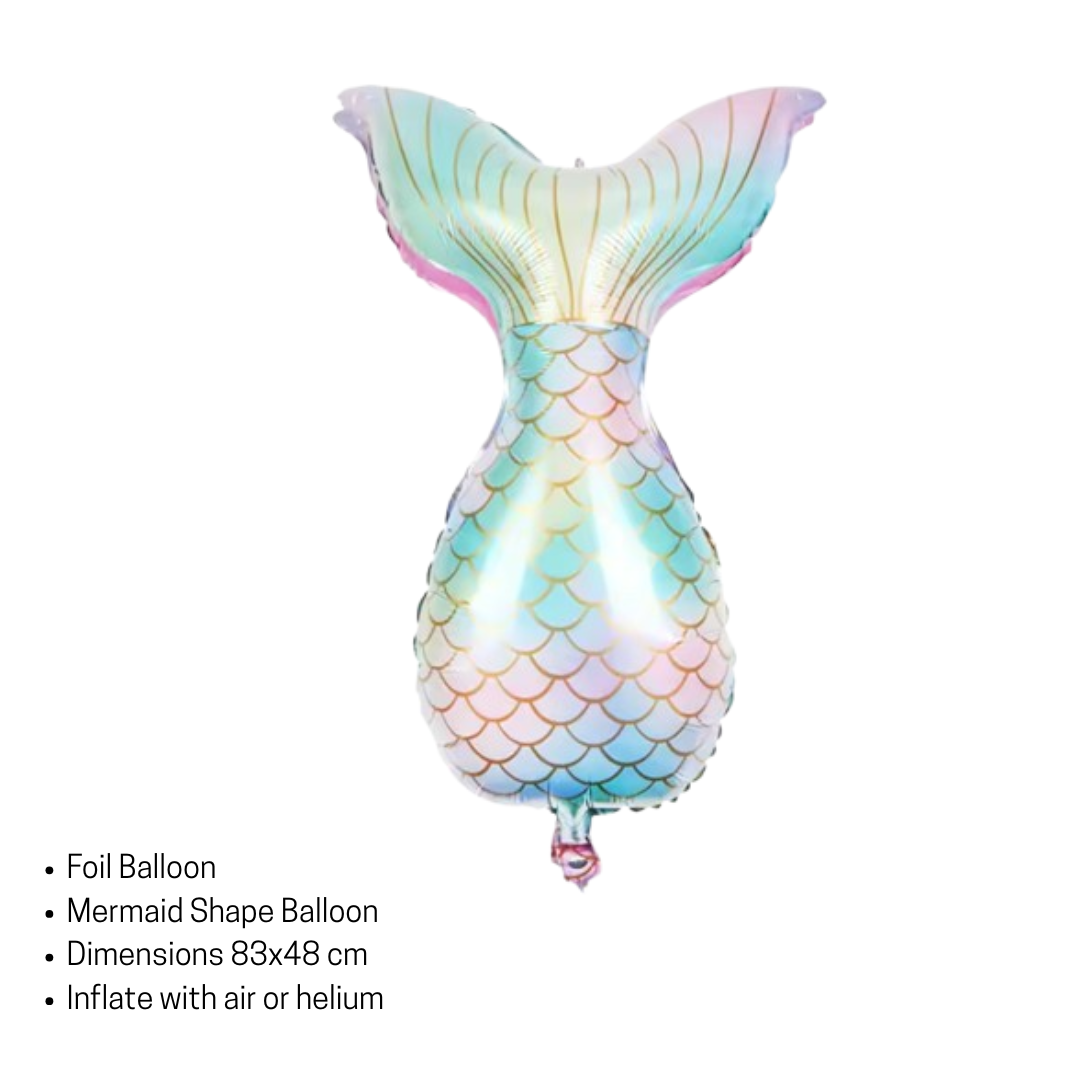 40 Inch Jellyfish Balloon Kit – Mermaid Foil Shells & Tail – Birthday Party Supp