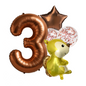 1st Birthday Balloon Set – Squirrel Foil, Confetti, Star & Bronze Number