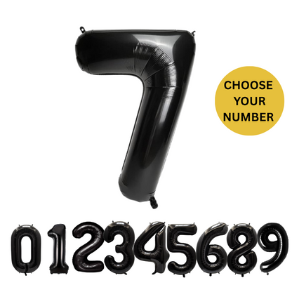40" Black Number Balloons Foil Helium/Air | Giant Self Inflating Birthday Party