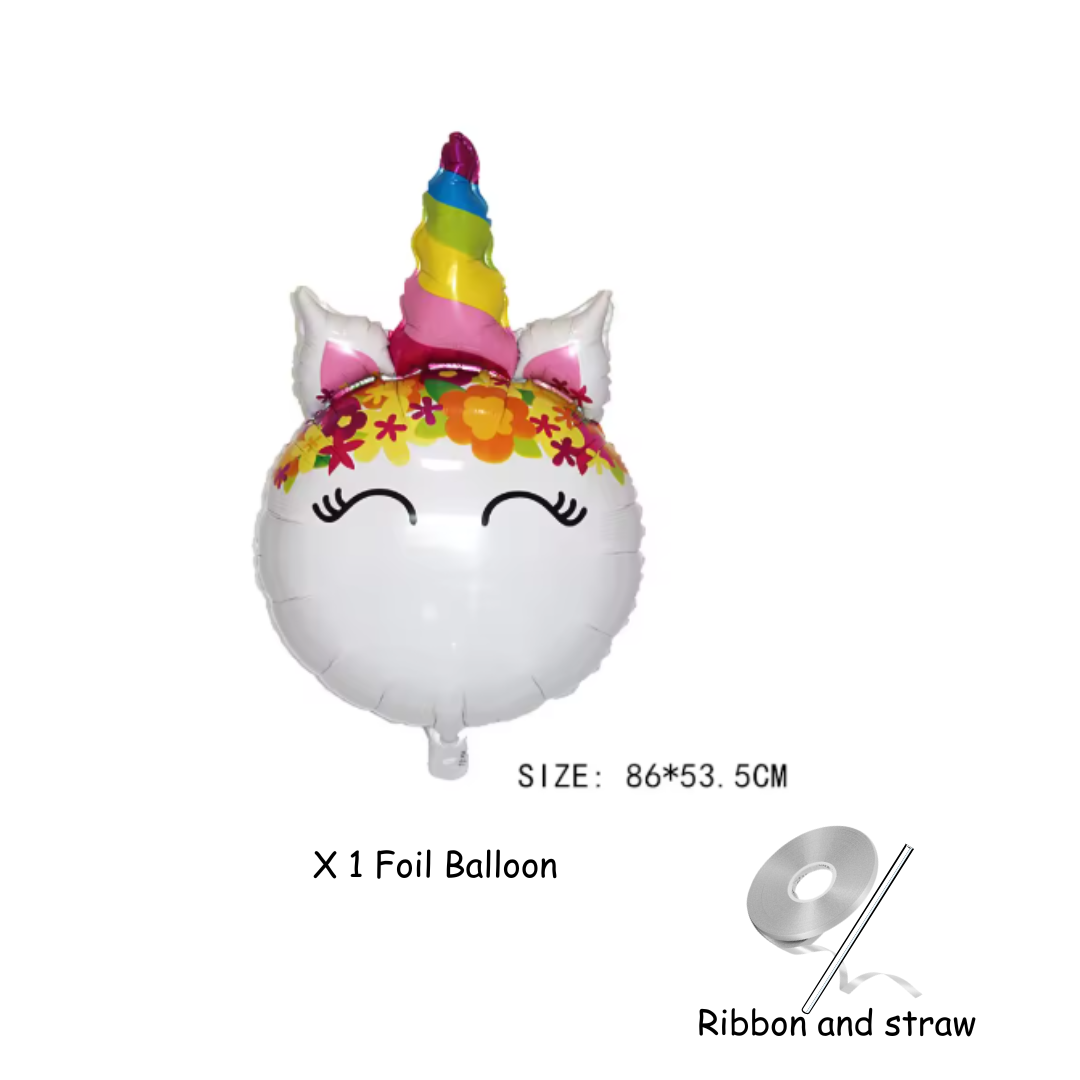 Unicorn Numbers  Balloon Set princess Foil Balloons for Girls Birthday Party dec