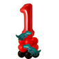 Dinosaur Balloon Display Age 6 Birthday Party Decoration Red & Black Theme