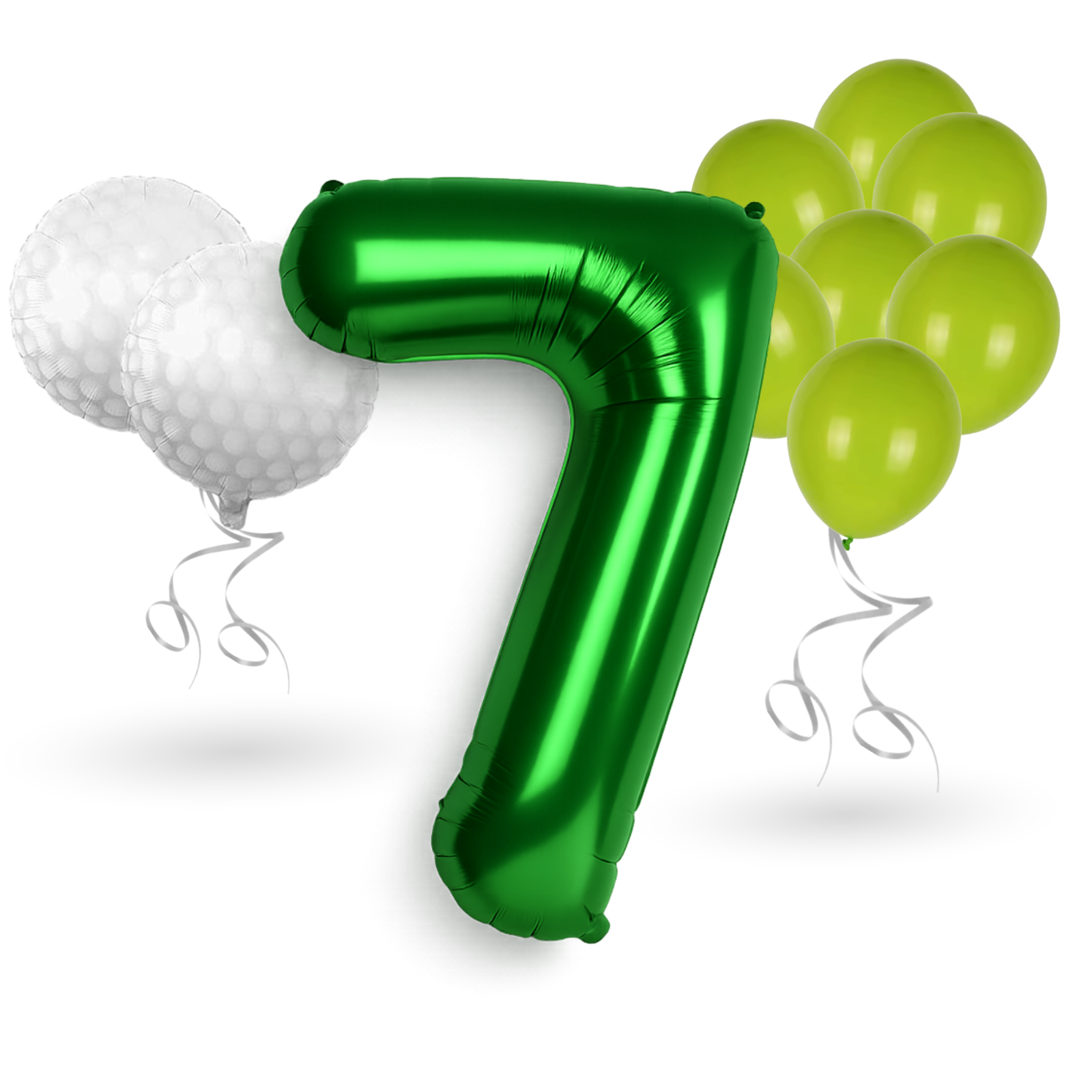 0-9 Golf Birthday Balloons Decoration Set | Green Foil Numbers + Golf Balloons
