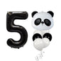 Panda Balloon Set Kids Birthday Party Decor with Number 0-9 Black White Balloons