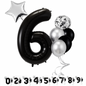 40" Black Number Balloons Foil Helium/Air | Giant Self Inflating Birthday Party